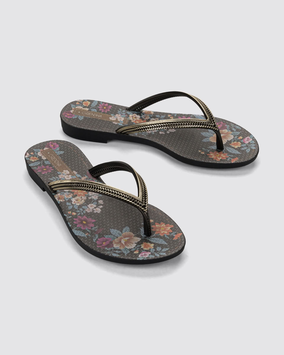 Sandalia Mujer Negro/Oro Acai 87 Grendha