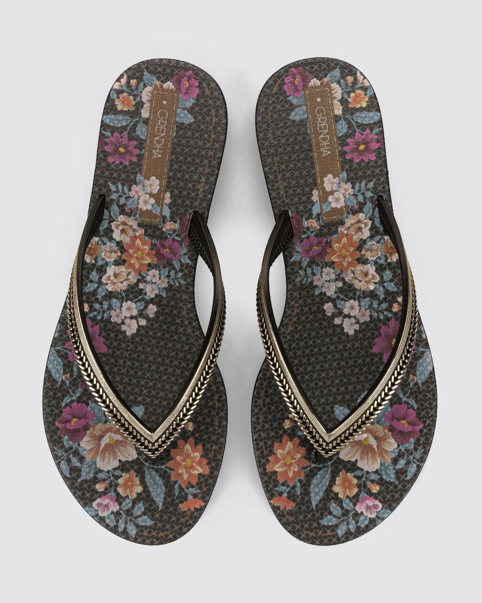 Sandalia Mujer Negro/Oro Acai 87 Grendha