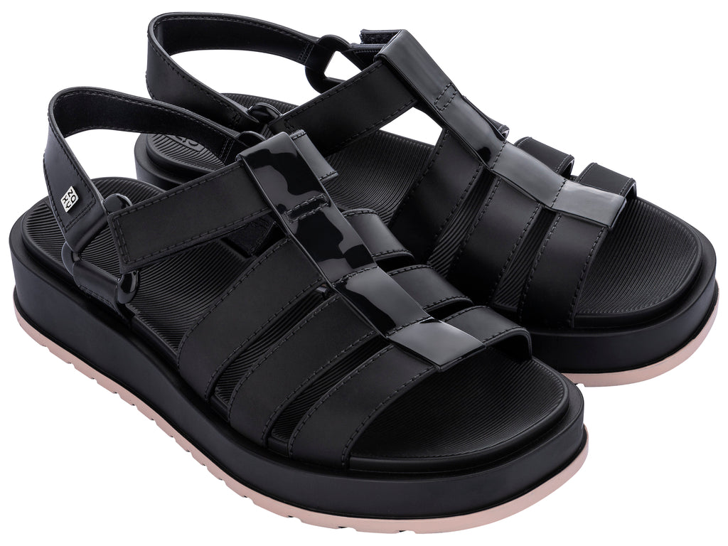 Sandalia Mujer Negro Conectada Zaxy