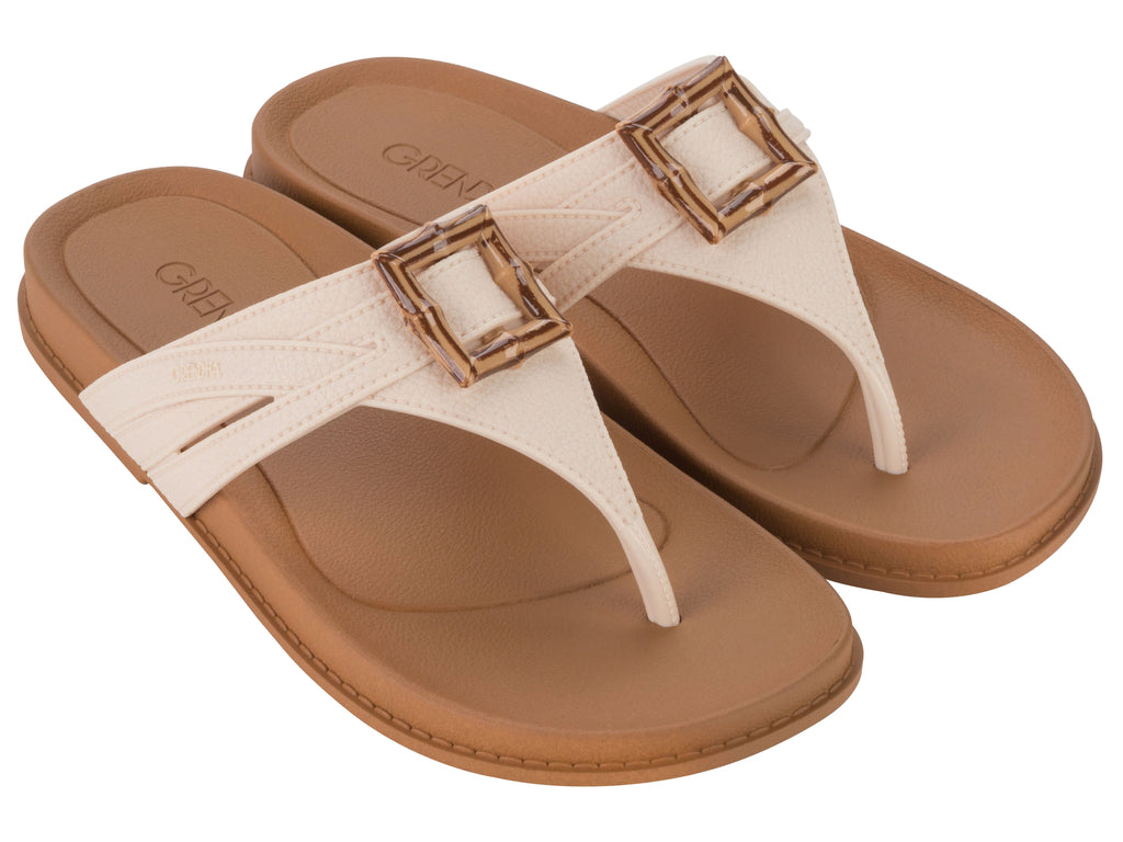 Sandalia Mujer Hueso Abracar Grendha