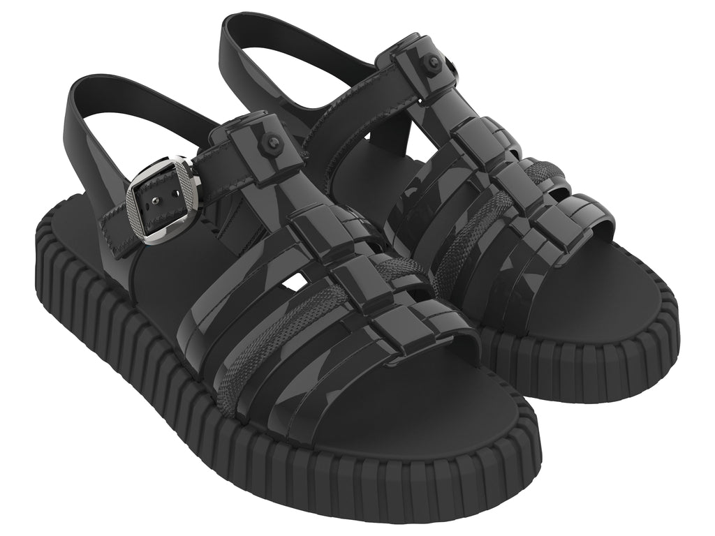 Sandalia Mujer Negro Drop Zaxy