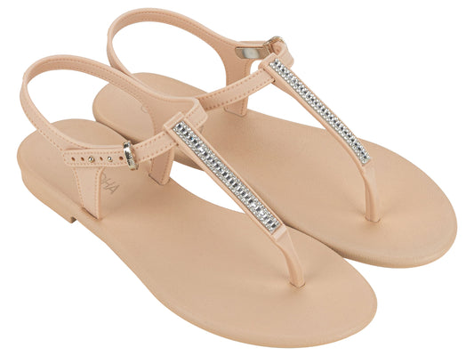 Sandalia Mujer Beige Brillo Grendha