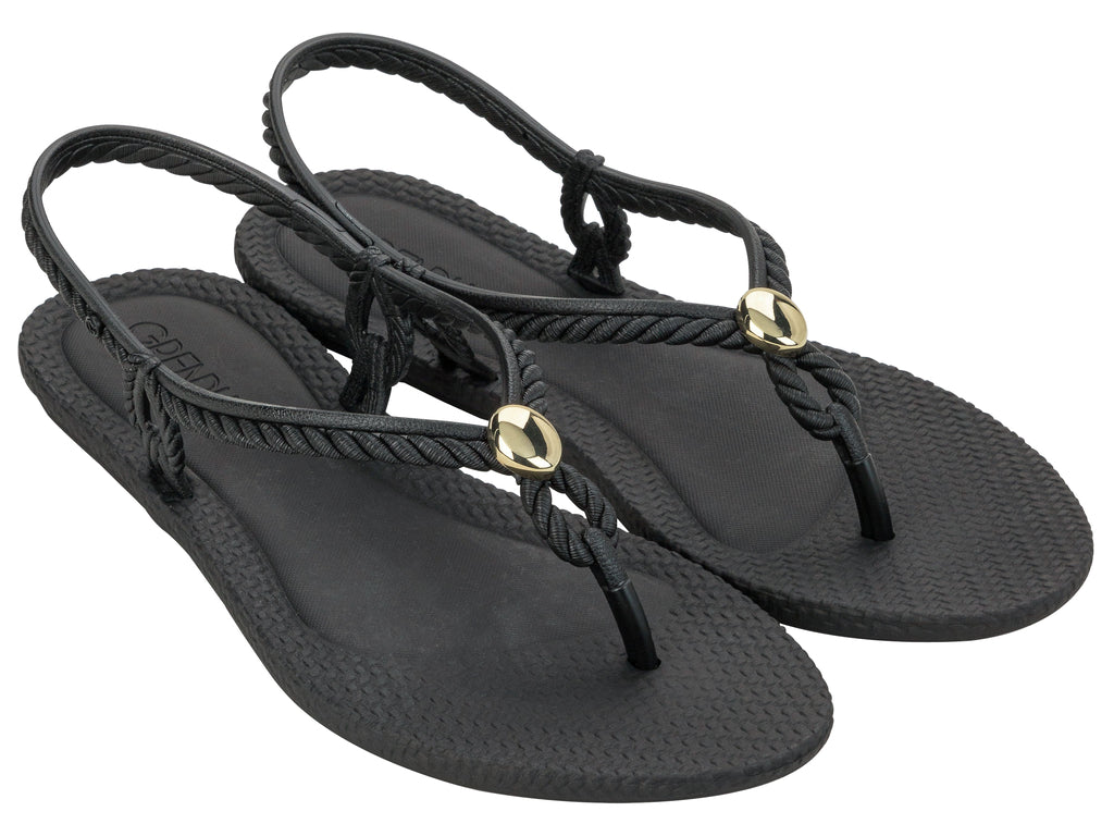 Sandalia Mujer Negro Delicada Grendha