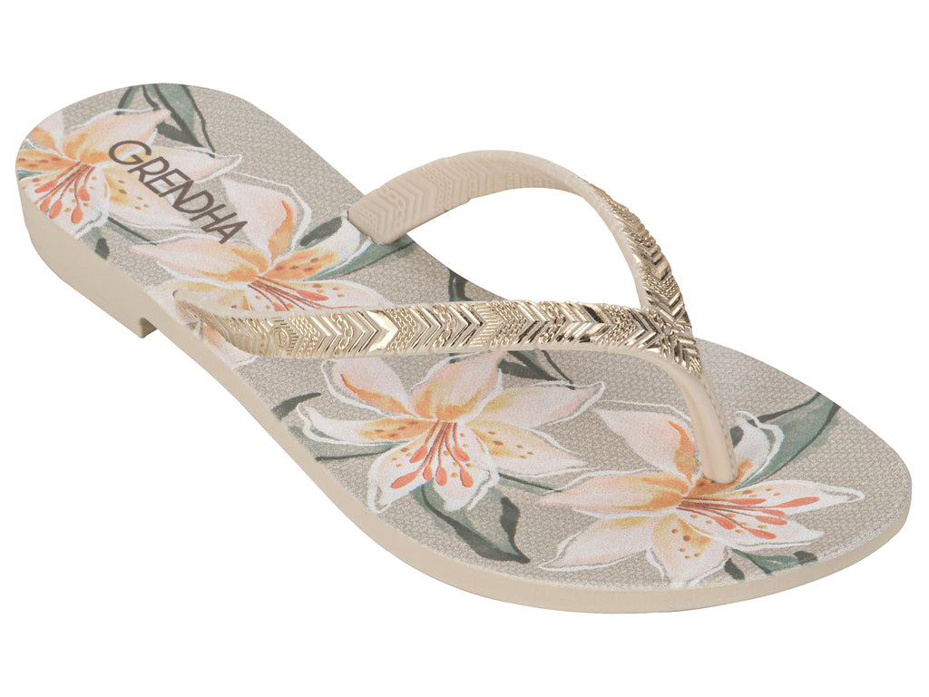 Sandalia Mujer Beige Flor Rast Grendha
