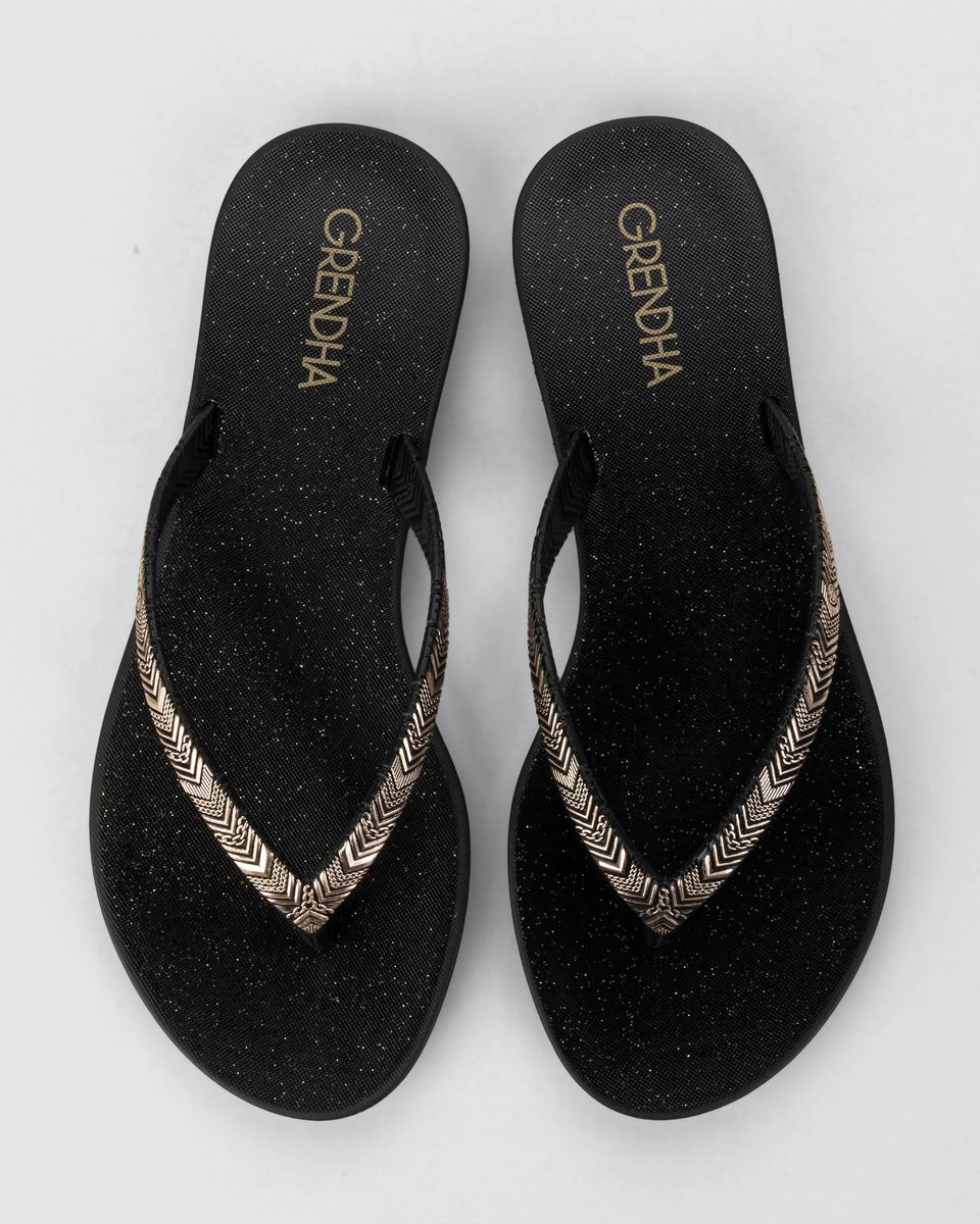 Sandalia Mujer Negro/Glitter Amor Grendha