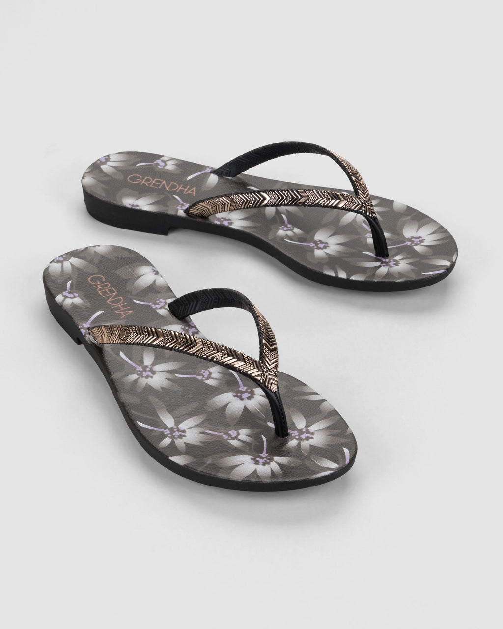 Sandalia Mujer Negro 114 Flor Rast Grendha