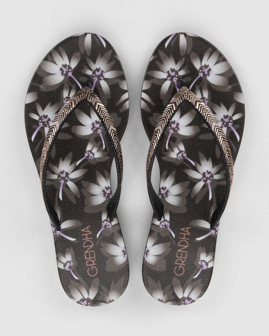 Sandalia Mujer Negro 114 Flor Rast Grendha