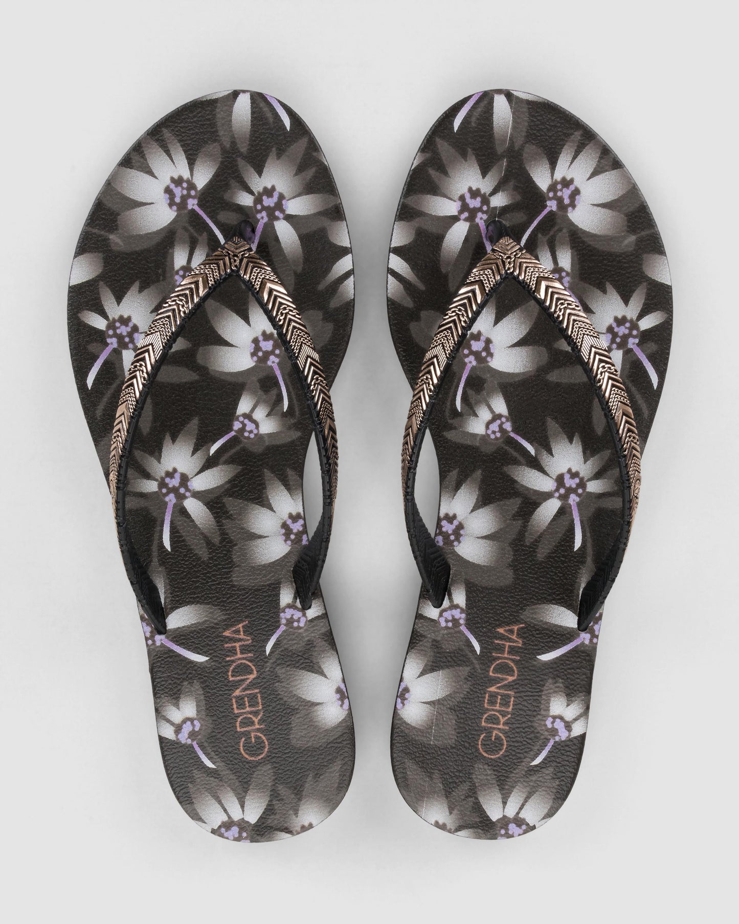 Sandalia Mujer Negro 114 Flor Rast Grendha