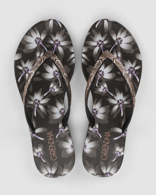 Sandalia Mujer Negro 114 Flor Rast Grendha
