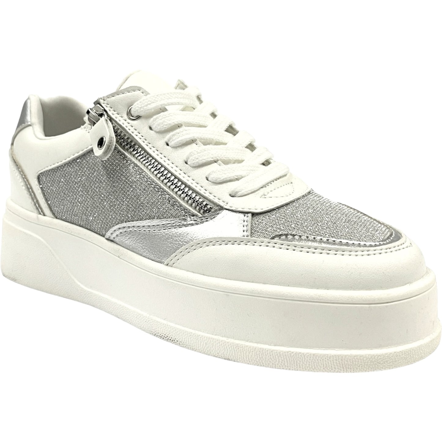 Zapatilla Urbana Mujer Plateado Metallic Detogni