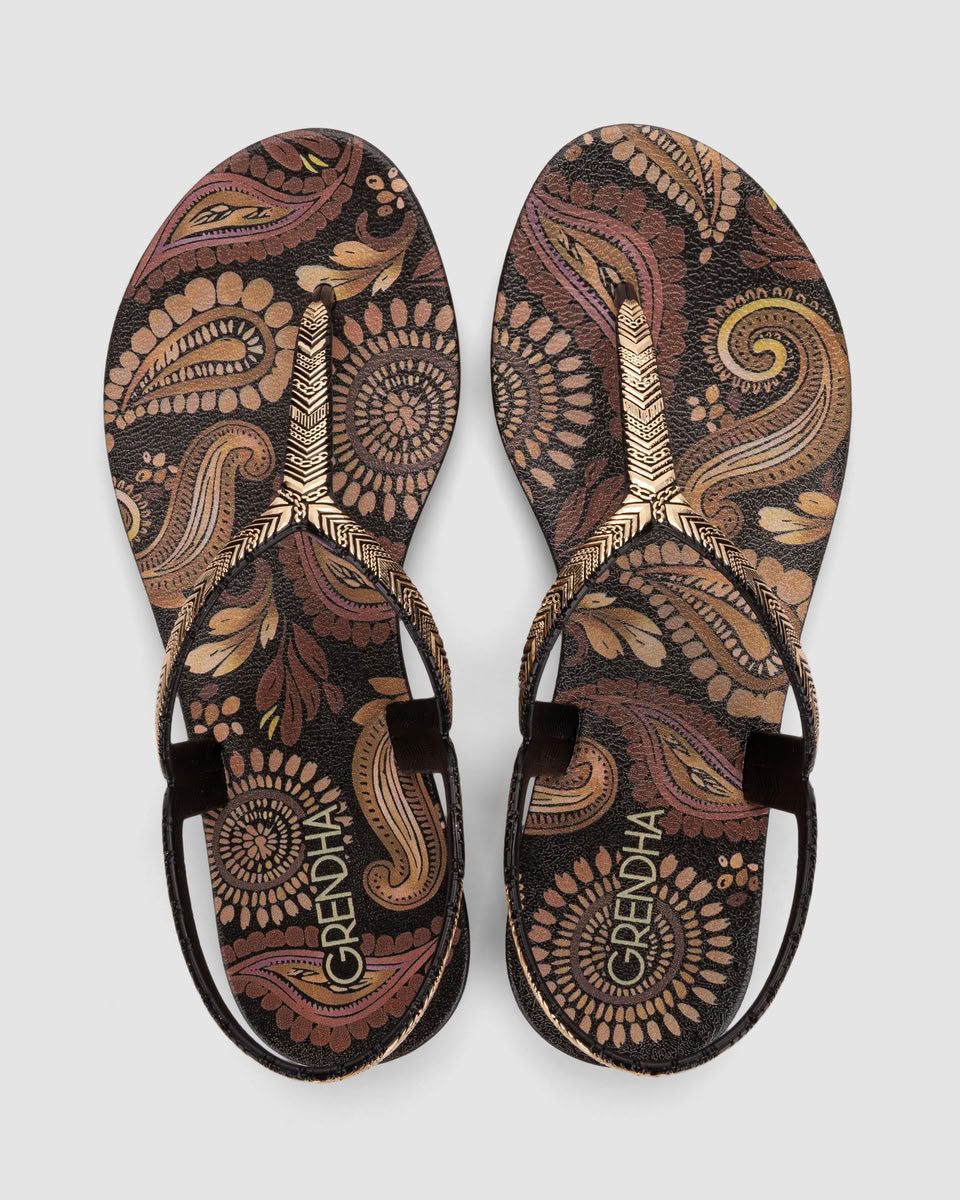Sandalia Mujer Negro/Glitter Amor Em Grendha