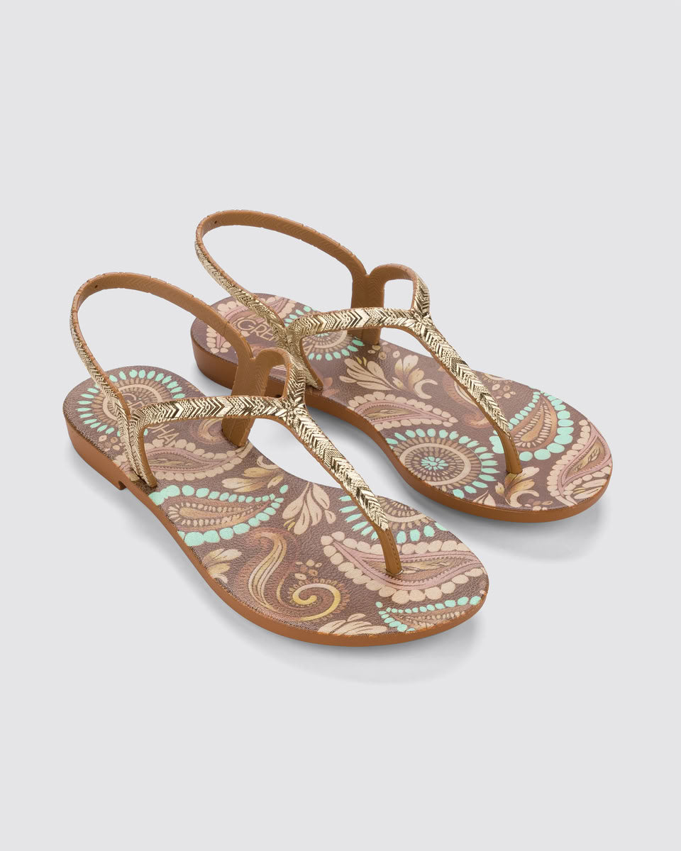 Sandalia Mujer Marrón/Glitter Amor Em Grendha