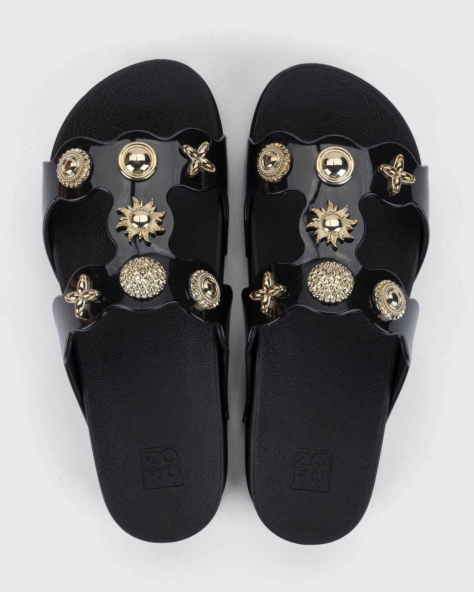 Sandalia Negro Mujer Charms Zaxy