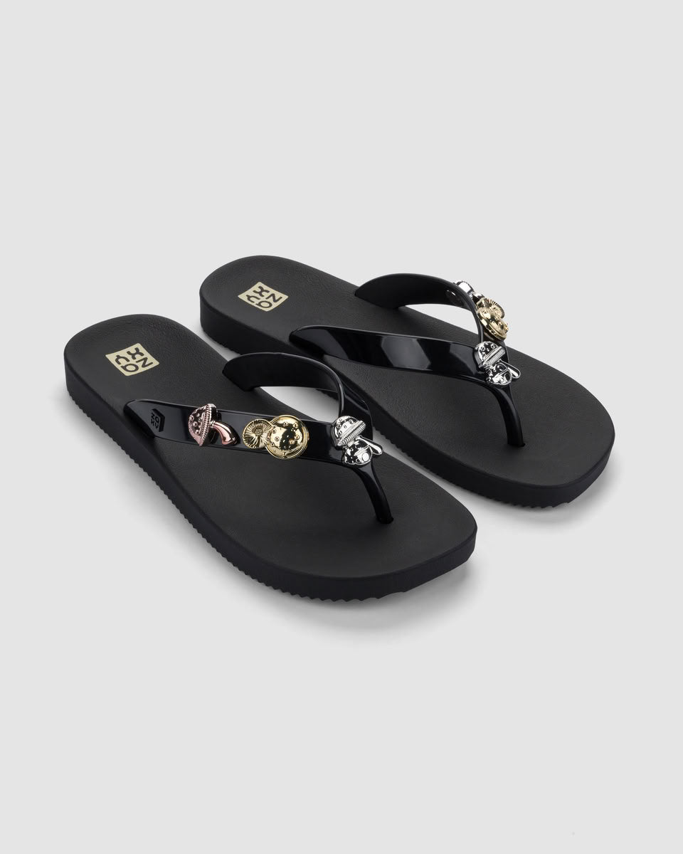 Sandalia Mujer Negro Pin Zaxy