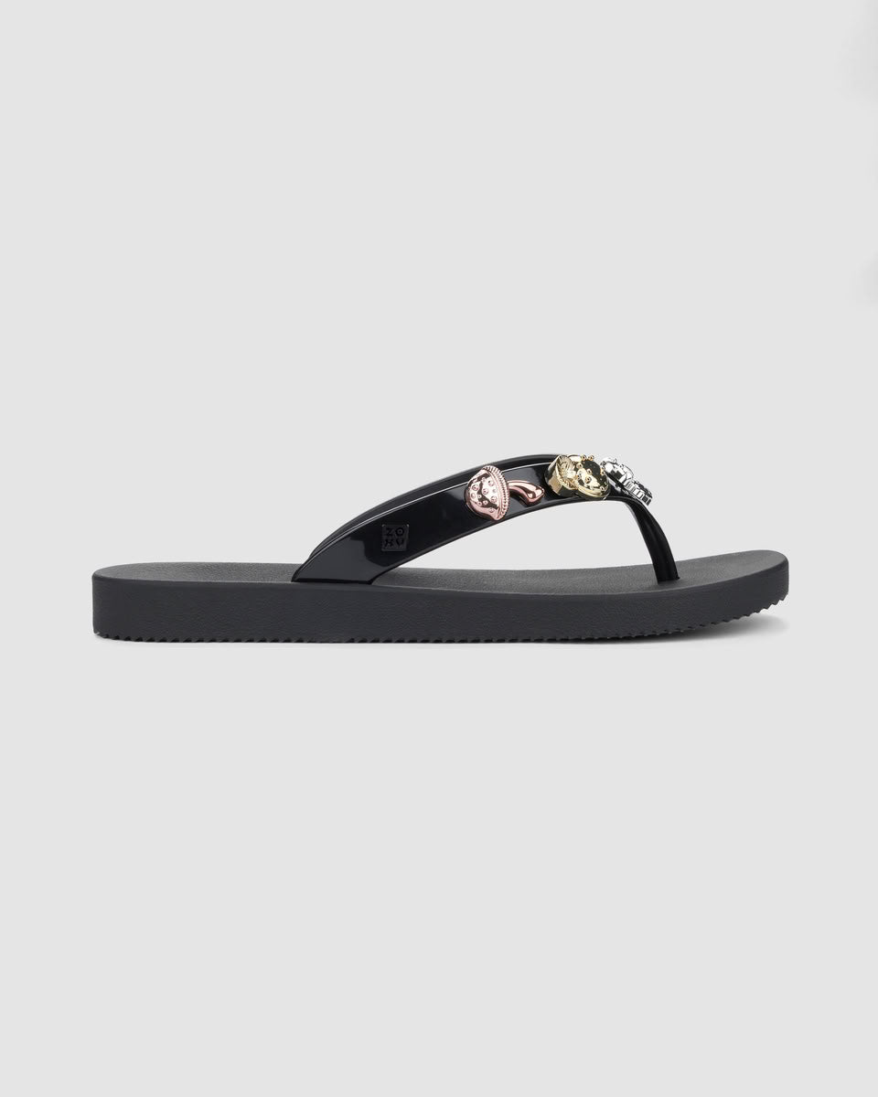 Sandalia Mujer Negro Pin Zaxy