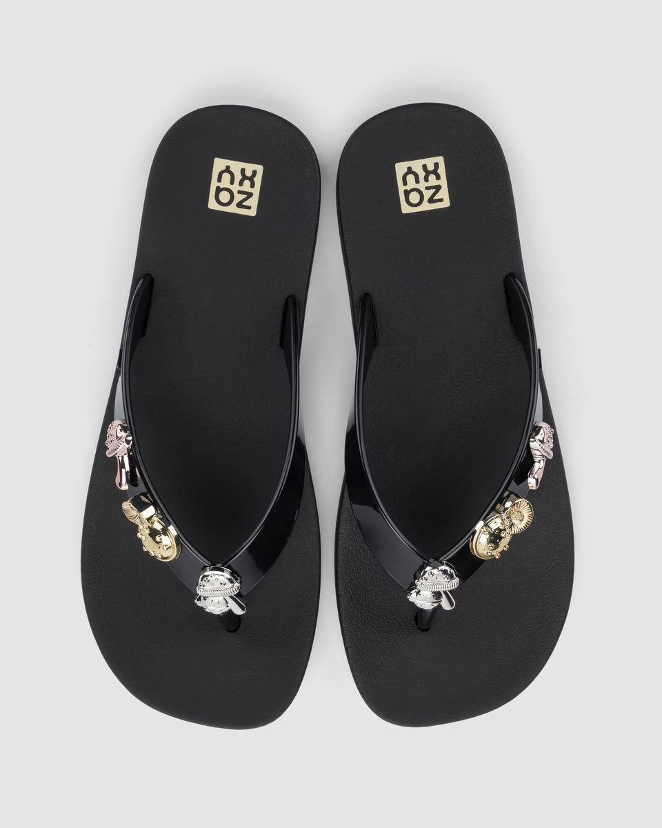 Sandalia Mujer Negro Pin Zaxy