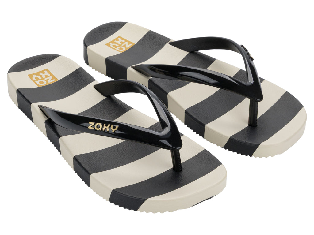 Sandalia Mujer Negro/Blanco Estampa Zaxy