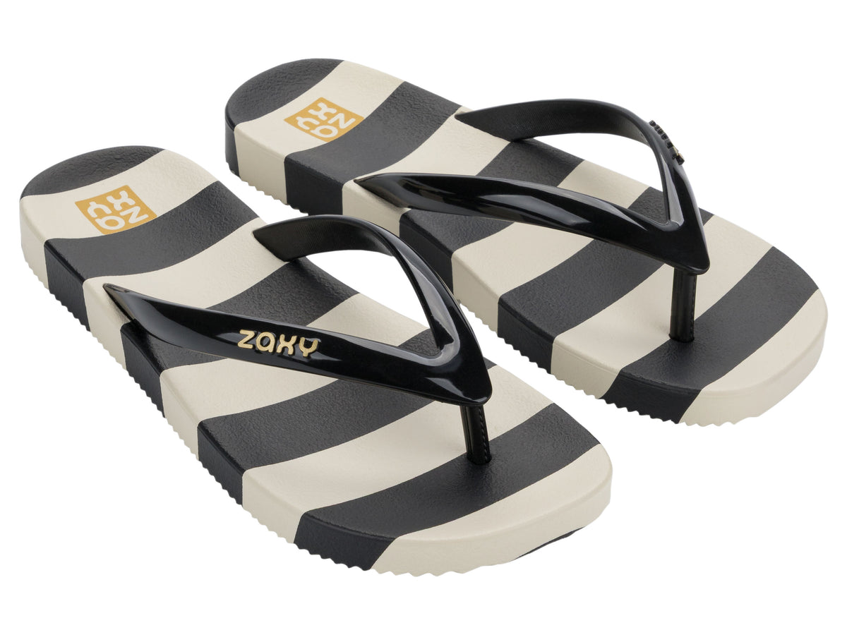 Sandalia Mujer Negro/Blanco Estampa Zaxy