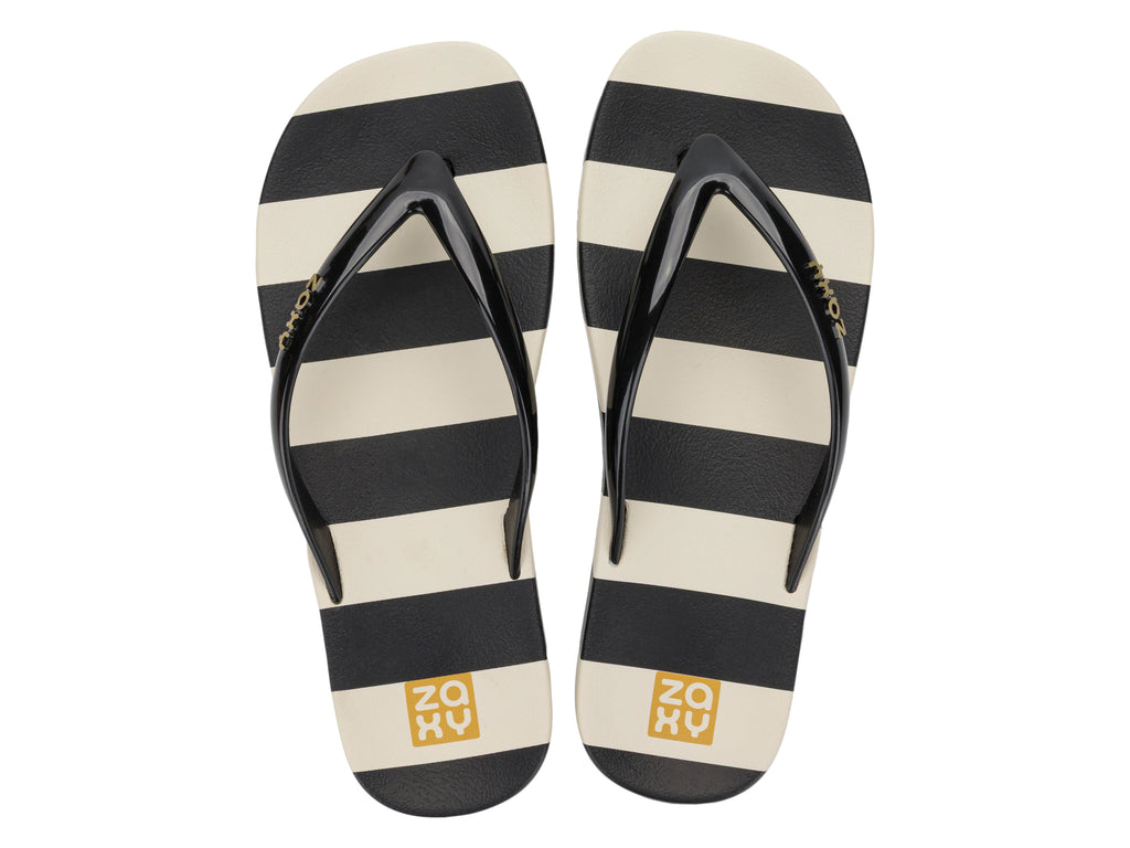 Sandalia Mujer Negro/Blanco Estampa Zaxy