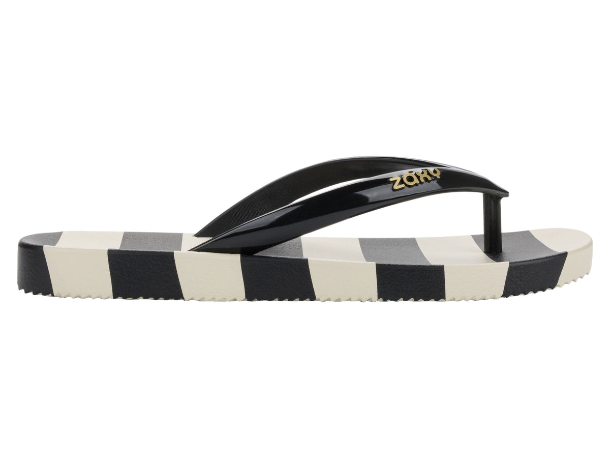 Sandalia Mujer Negro/Blanco Estampa Zaxy