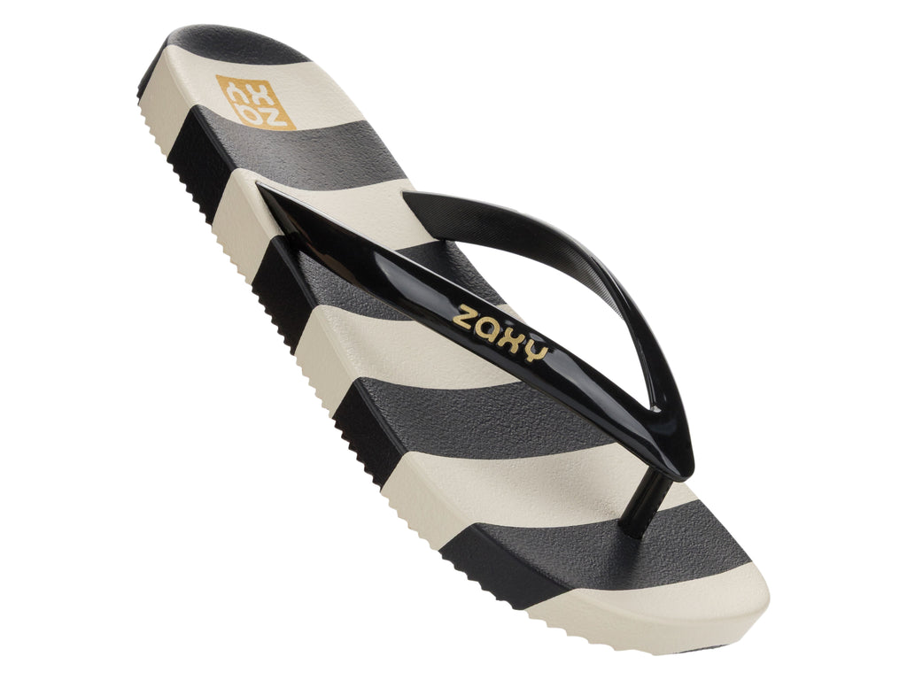 Sandalia Mujer Negro/Blanco Estampa Zaxy
