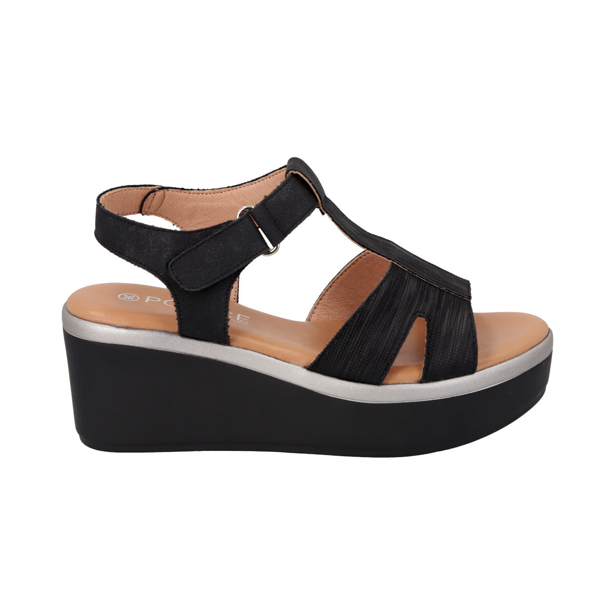 Sandalia Mujer Negro Shine Police