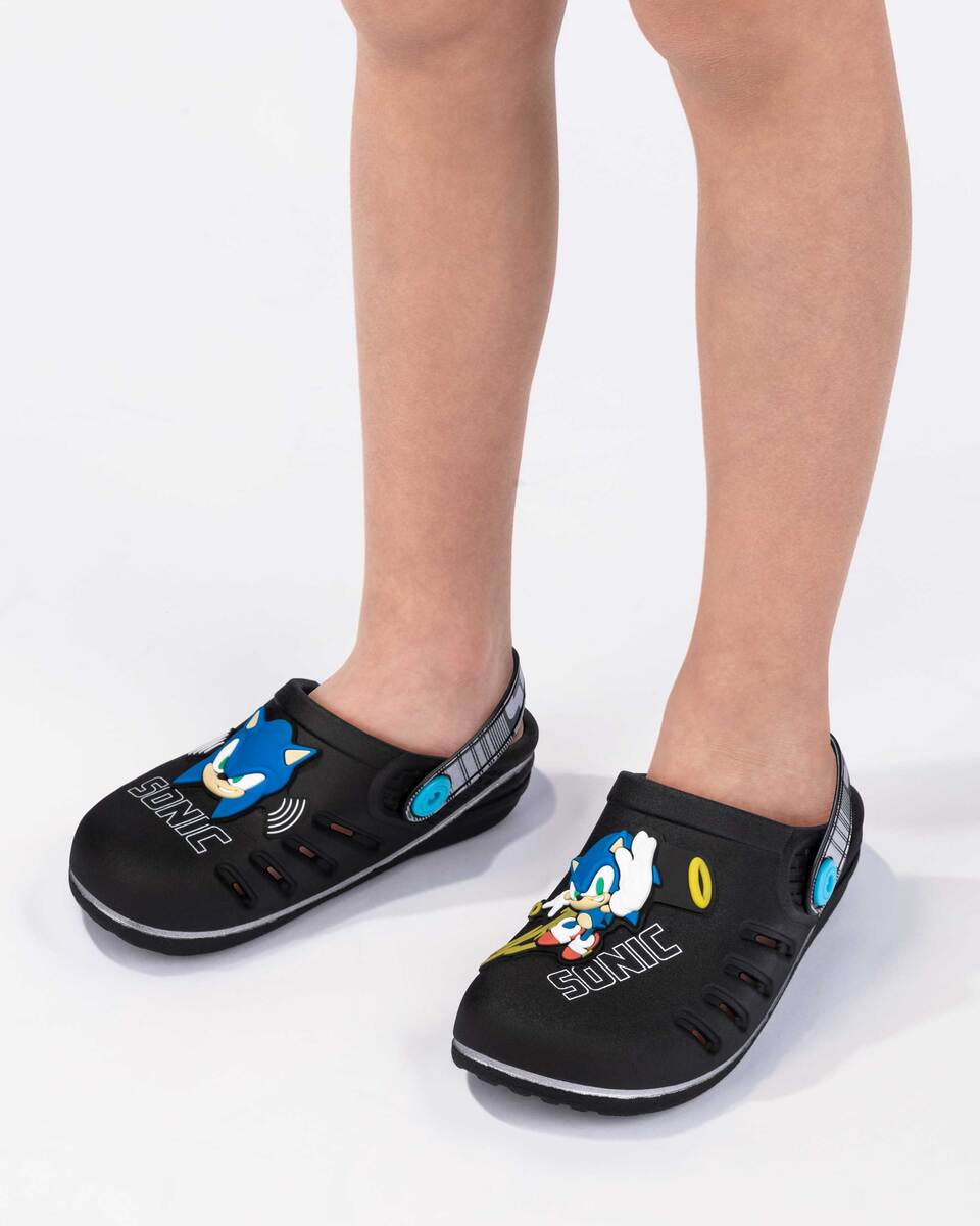 Sandalia Infantil Negro/Azul Sonic Speed Ipanema