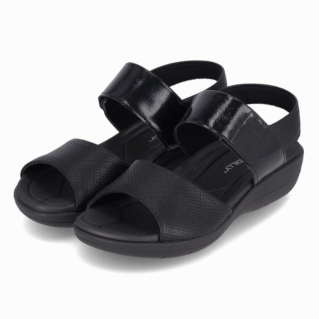 Sandalia Mujer Negro Fascitis Anabela 15 Piccadilly