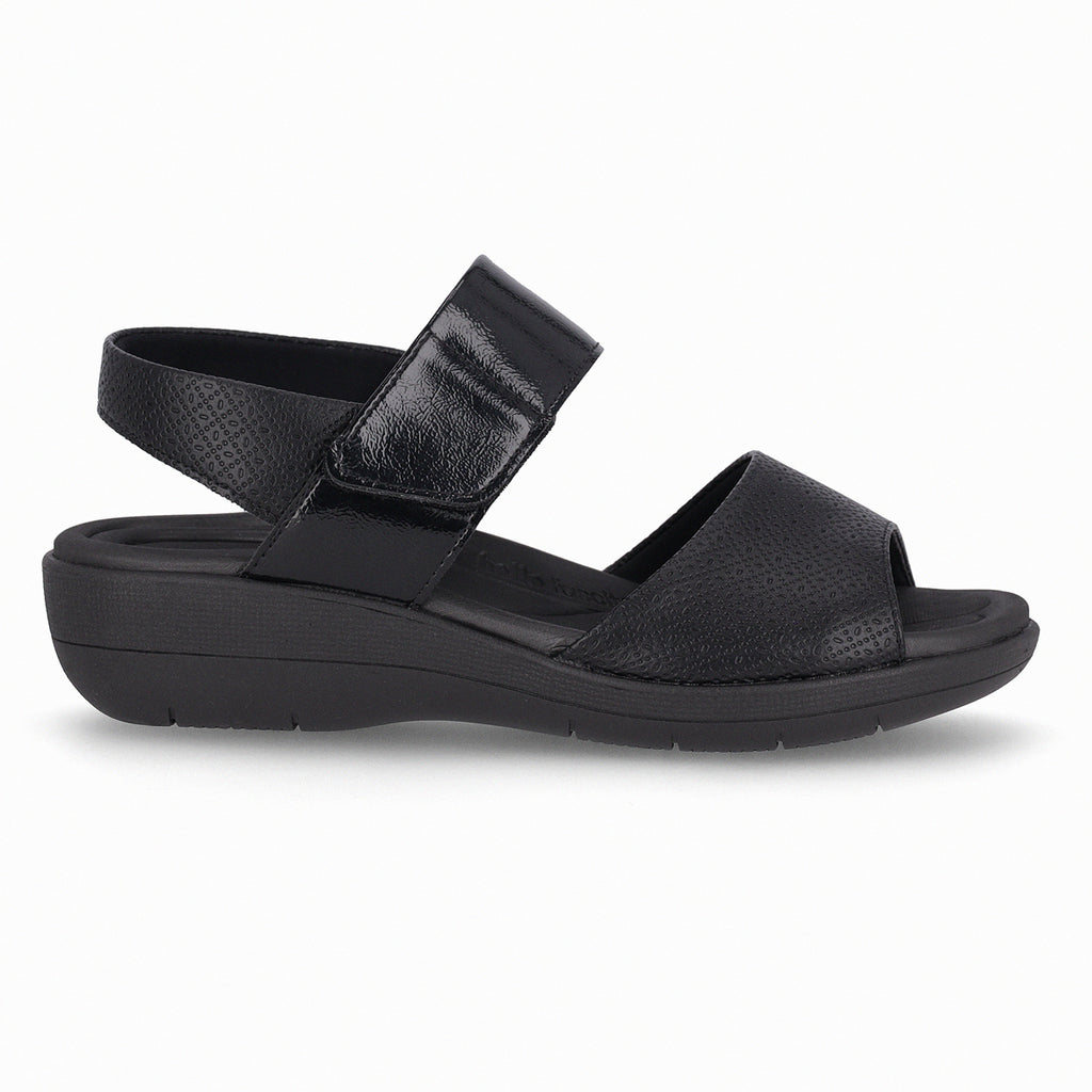 Sandalia Mujer Negro Fascitis Anabela 15 Piccadilly