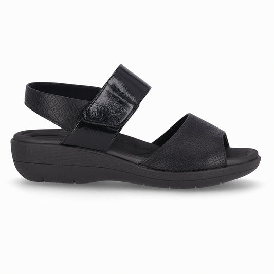 Sandalia Mujer Negro Fascitis Anabela 15 Piccadilly