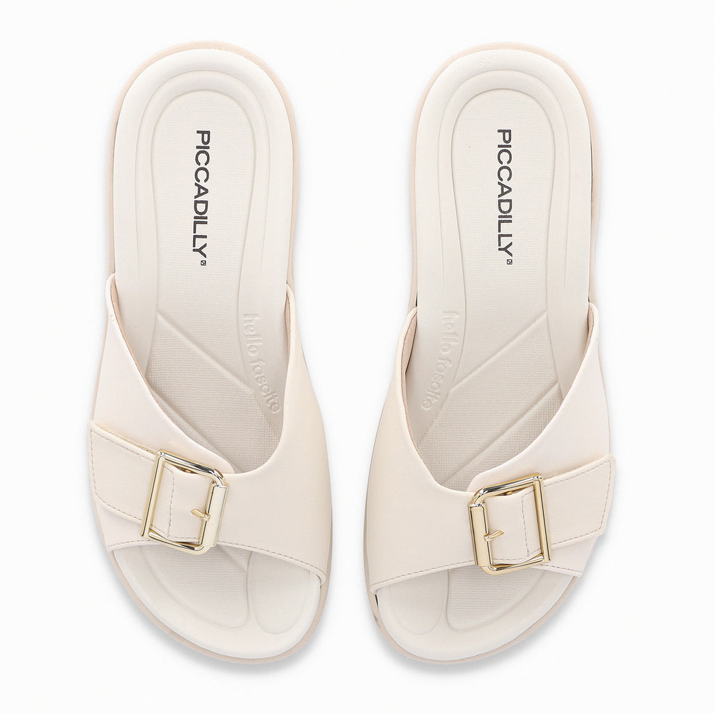 Sandalia Mujer Crema/Dorado Fascitis Anabela 16 Piccadilly