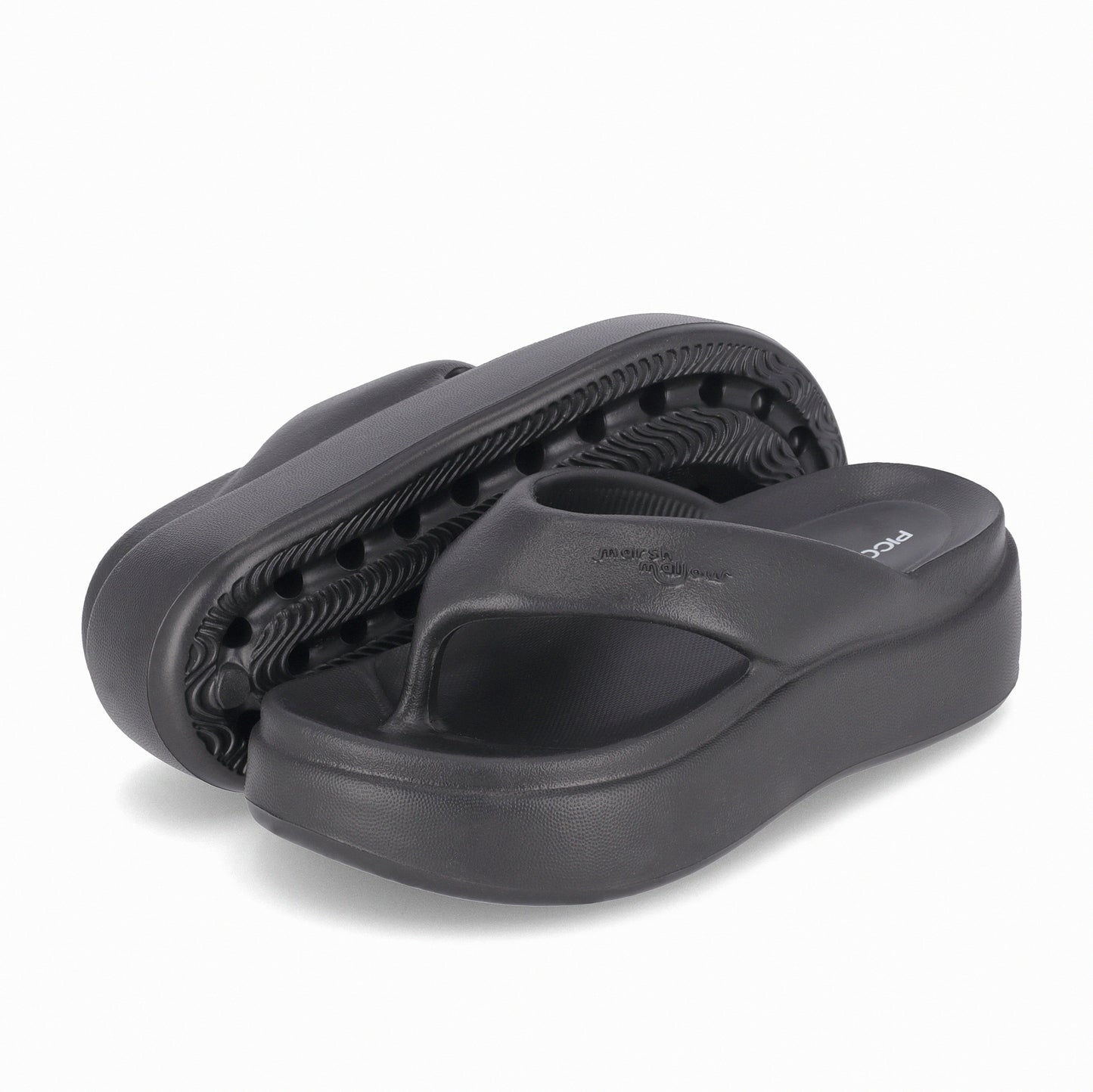 Sandalia Mujer Negro Marshmallow Plataforma Piccadilly