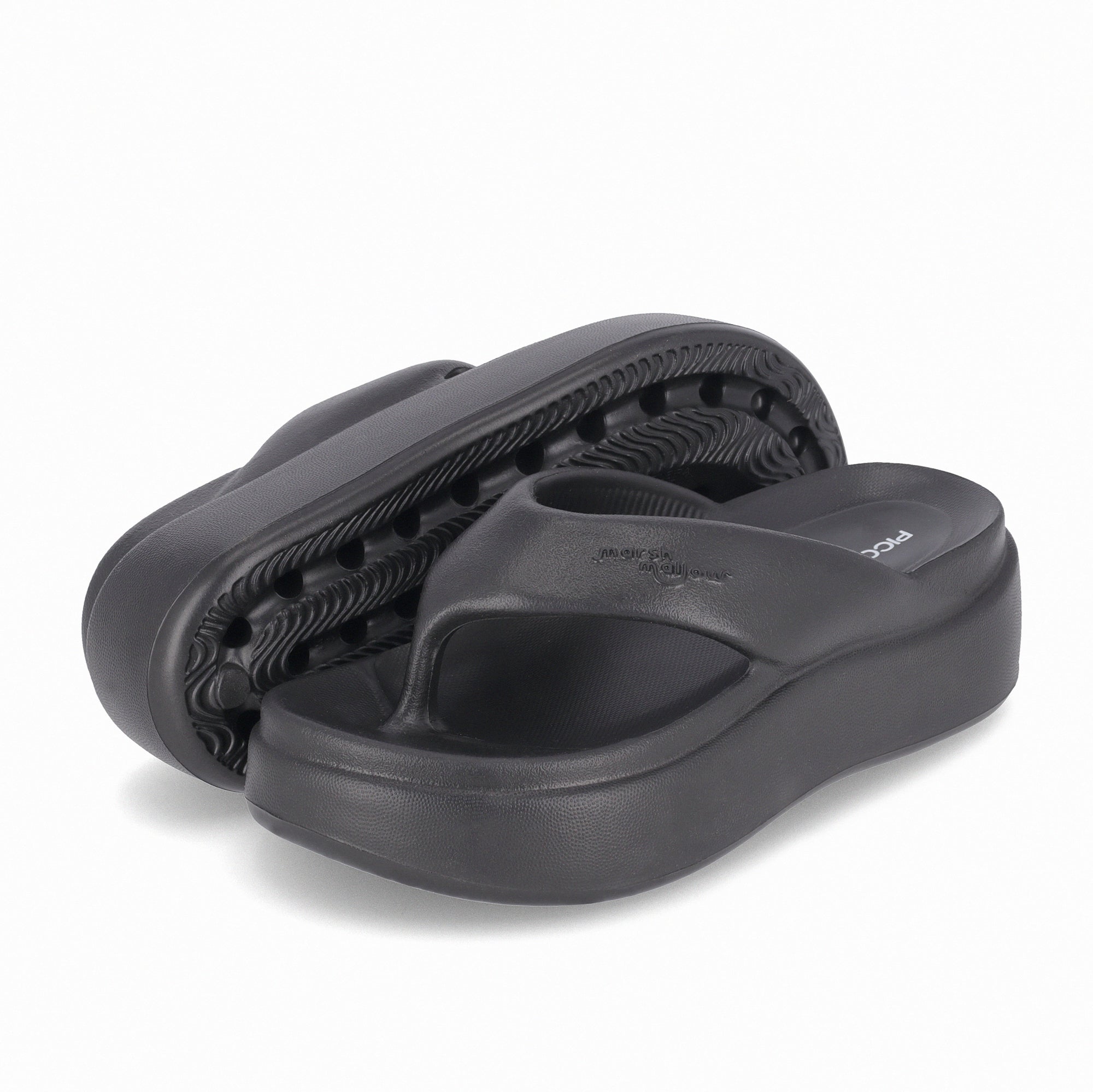 Sandalia Mujer Negro Marshmallow Plataforma Piccadilly