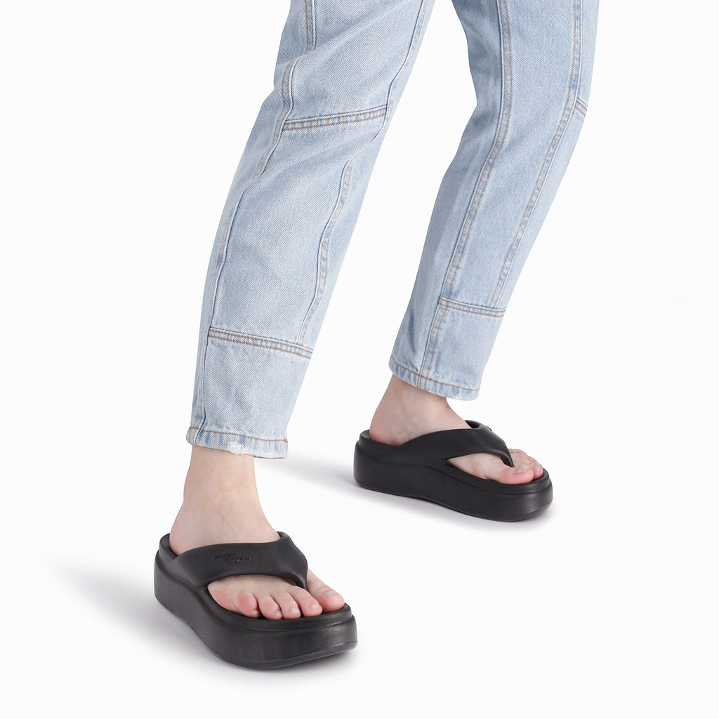 Sandalia Mujer Negro Marshmallow Plataforma Piccadilly