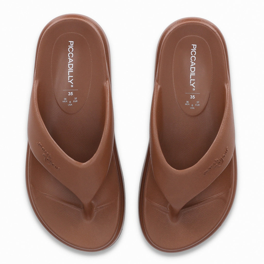 Sandalia Mujer Chocolate Marshmallow Plataforma Piccadilly