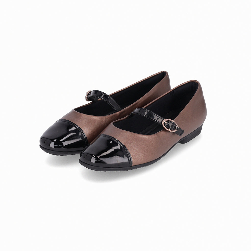 Ballerina Mary Jane Mujer Cobre/Negro  Raquel Piccadilly