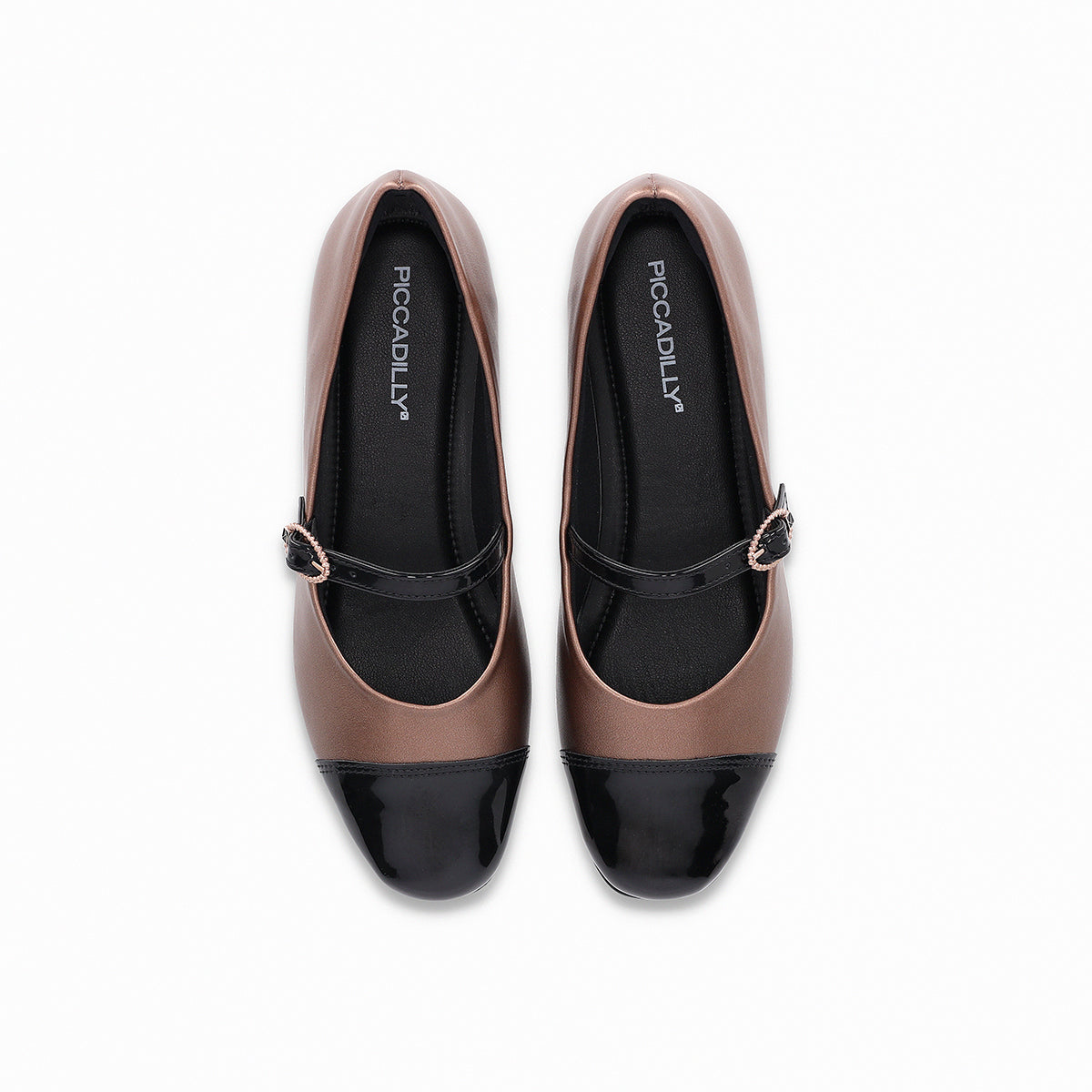 Ballerina Mary Jane Mujer Cobre/Negro  Raquel Piccadilly
