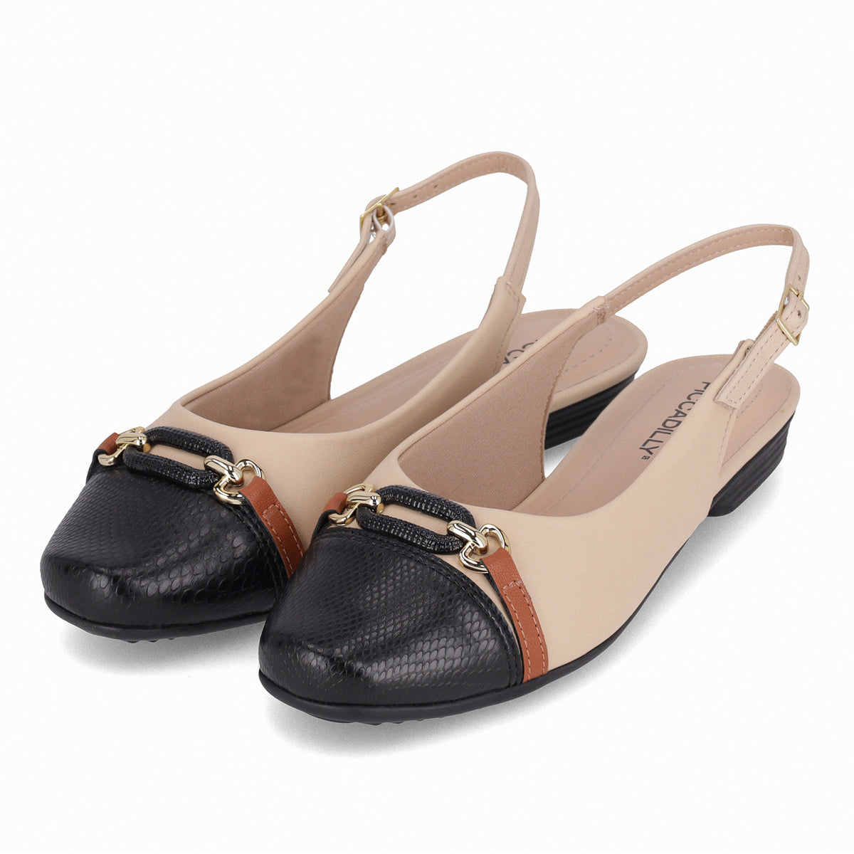 Ballerina Mujer Nude/Negro Raquel 517 Piccadilly