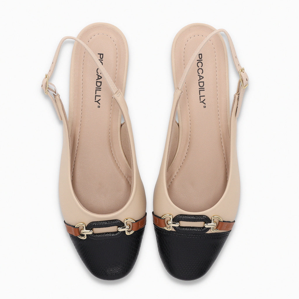 Ballerina Mujer Nude/Negro Raquel 517 Piccadilly