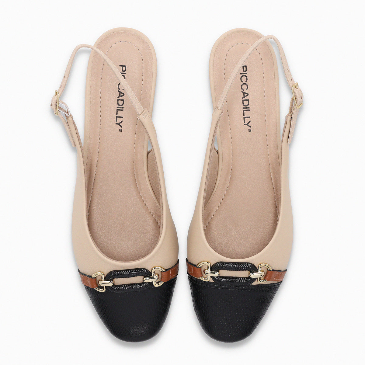 Ballerina Mujer Nude/Negro Raquel 517 Piccadilly