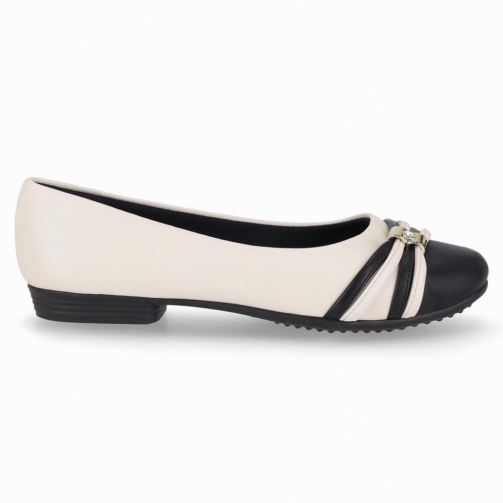 Ballerina Mujer Crema/Negro Raquel Piccadilly