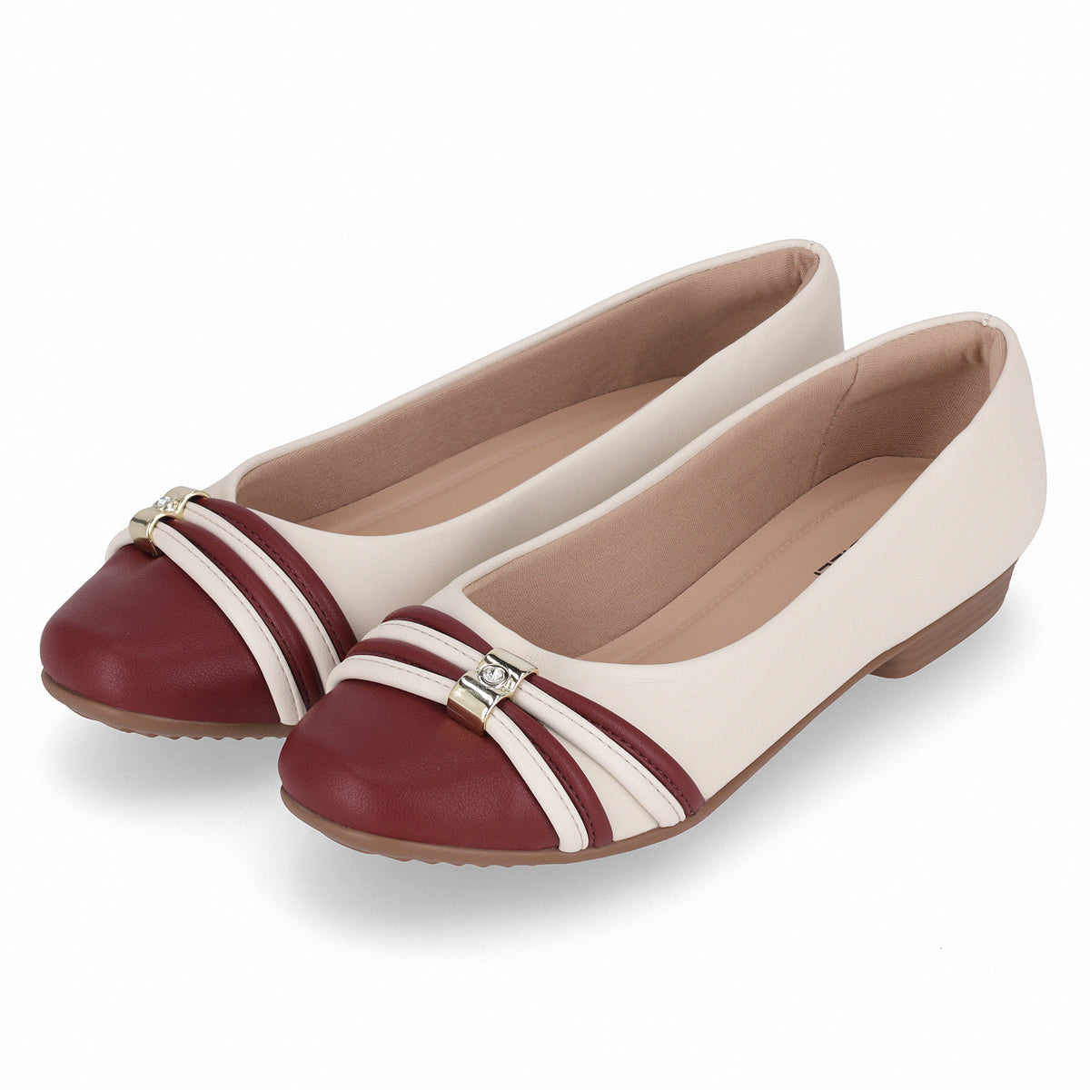 Ballerina Mujer Crema/Burdeo Raquel Piccadilly