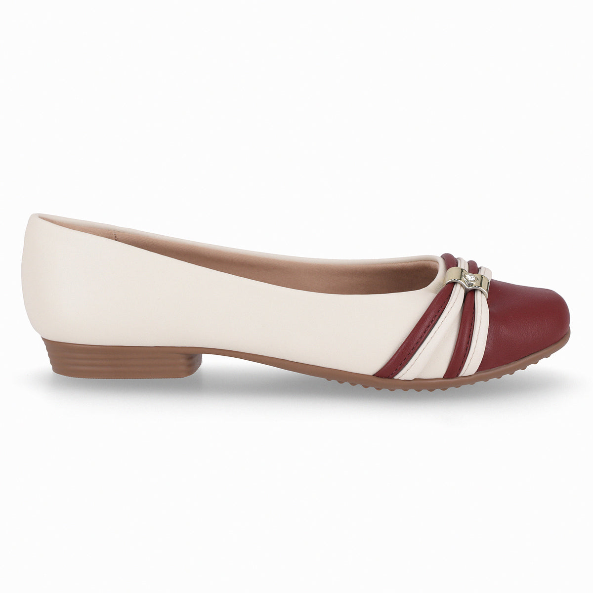 Ballerina Mujer Crema/Burdeo Raquel Piccadilly