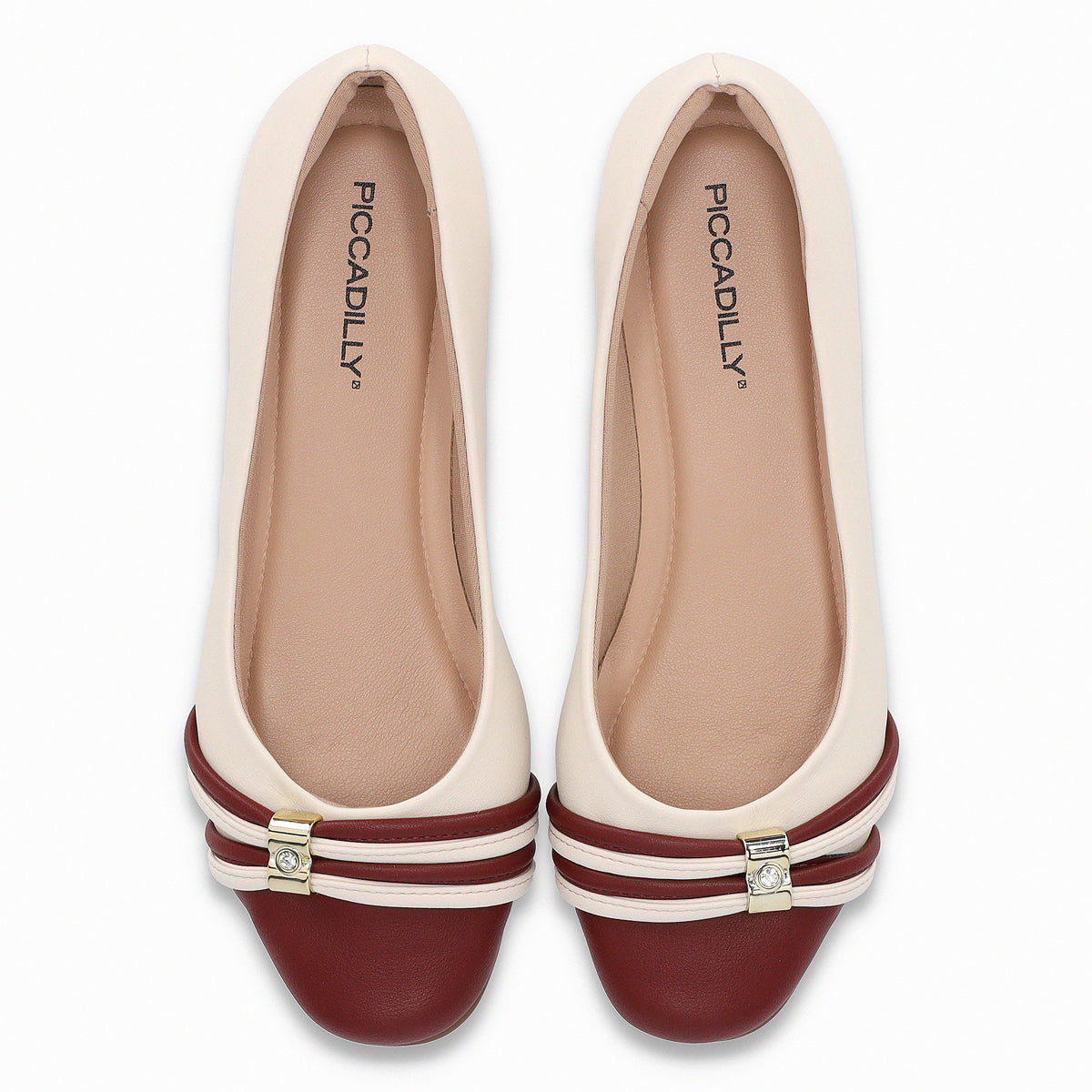 Ballerina Mujer Crema/Burdeo Raquel Piccadilly