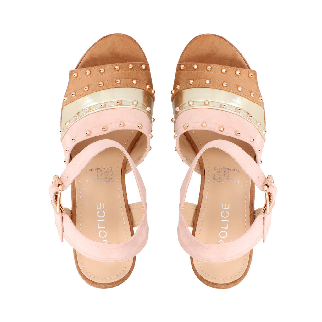 Sandalia Mujer Camel Rene Police