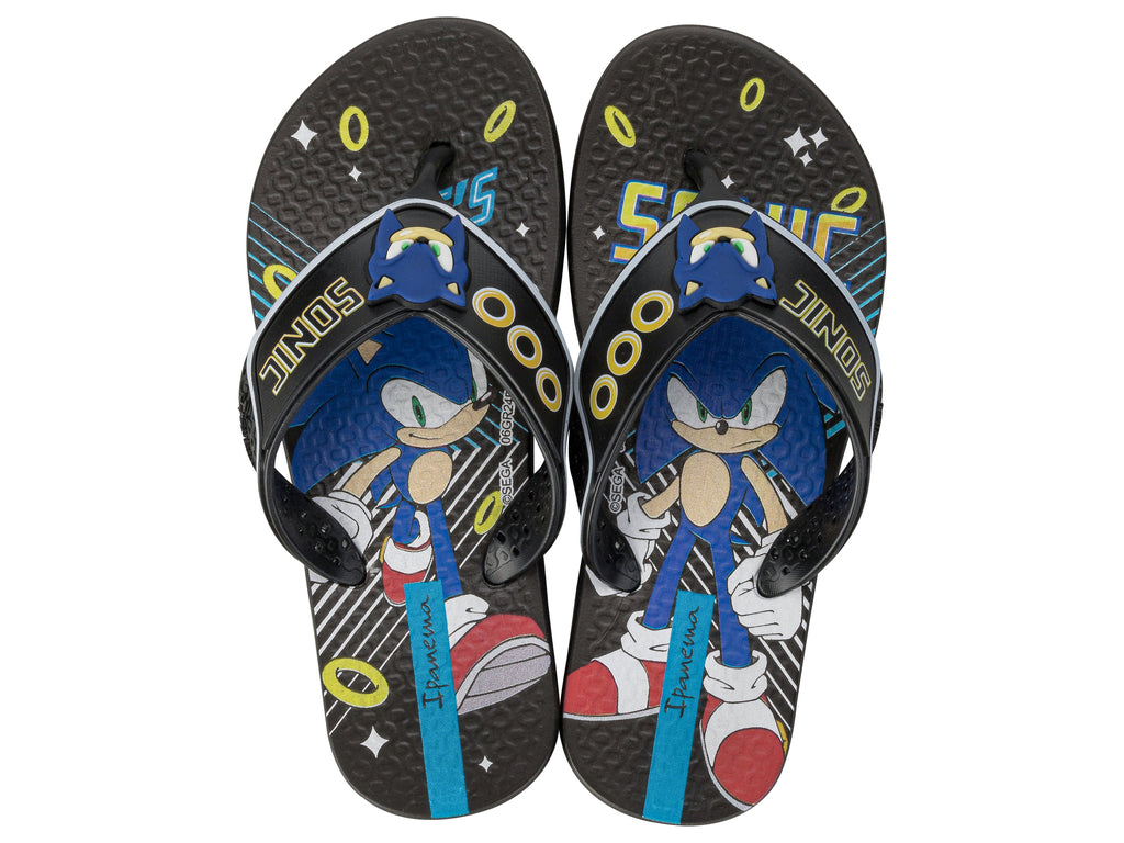 Sandalia Infantil Negro Sonic Game Ipanema
