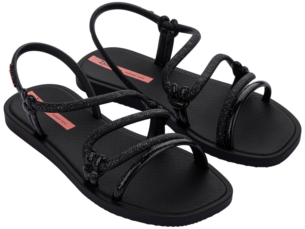 Sandalia Niña Negro/Glitter Solar Mais Ipanema