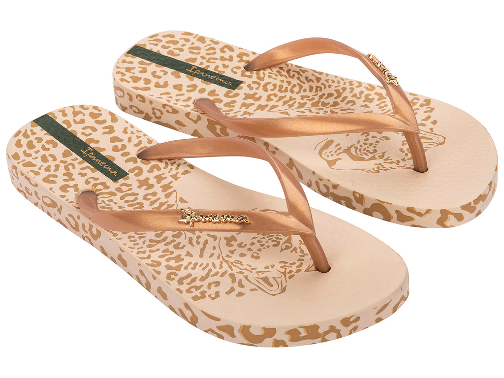 Sandalia Mujer Beige/Oro Animal Chic Ipanema