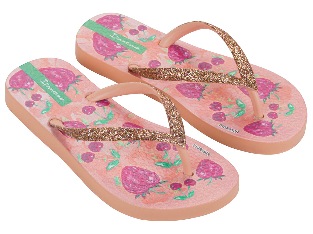 Sandalia Infantil Beige/Rosa Garden Shine Ipanema
