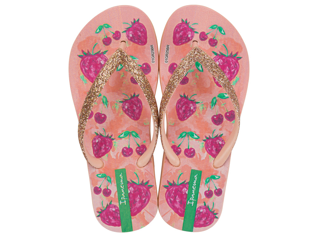 Sandalia Infantil Beige/Rosa Garden Shine Ipanema